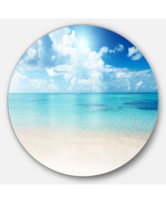 Design Art Designart 'Sand Of Beach In Blue Caribbean Sea' Seascape Metal Artwork - 23.jpeg