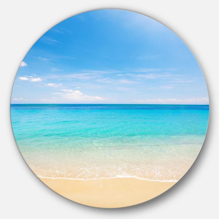 Designart Bright Blue Tropical Beach' Seashore Photo Circle Metal Wall Art _ MT9499-C11.jpeg