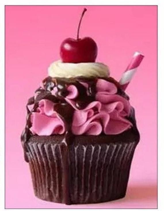 US Shipping, 30x20cm Frosted Cupcakes, Baking, Cherries, Diamond Painting Kit_ Square Drills, Full Drill.jpeg