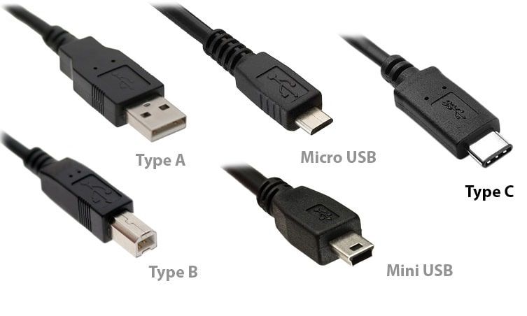 انواع فیش USB Micro MINI type A B C.jpg